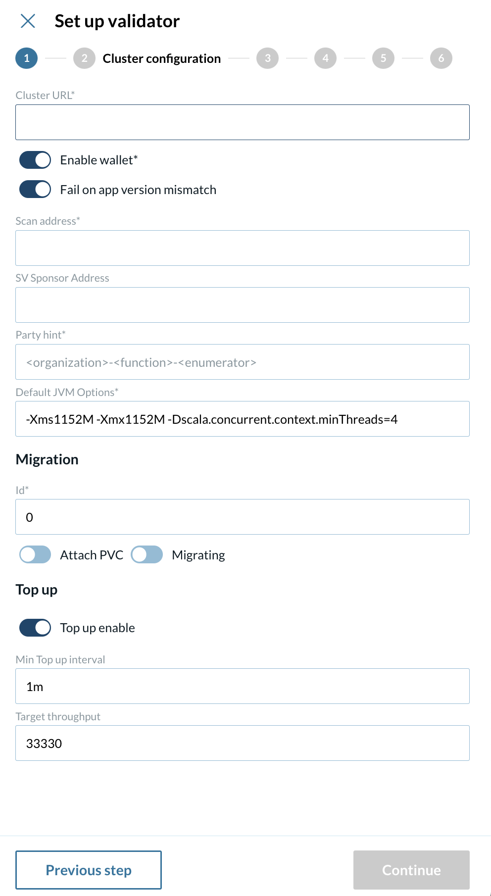 Provide Cluster Settings