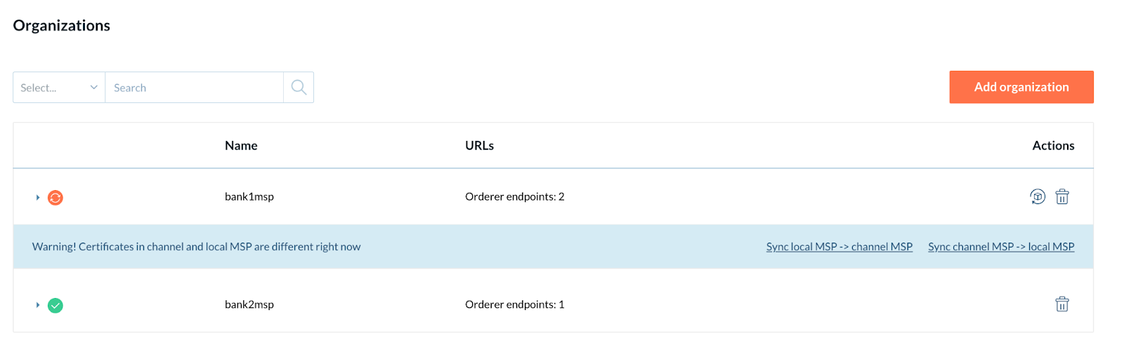 Revoke Certificate   Sync MSP on application channel